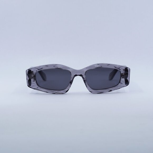 🕶️ New Azzedine Alaïa AA0079S 004 Sunglasses- Shiny Transparent Dark Grey Frame - Picture 3 of 11